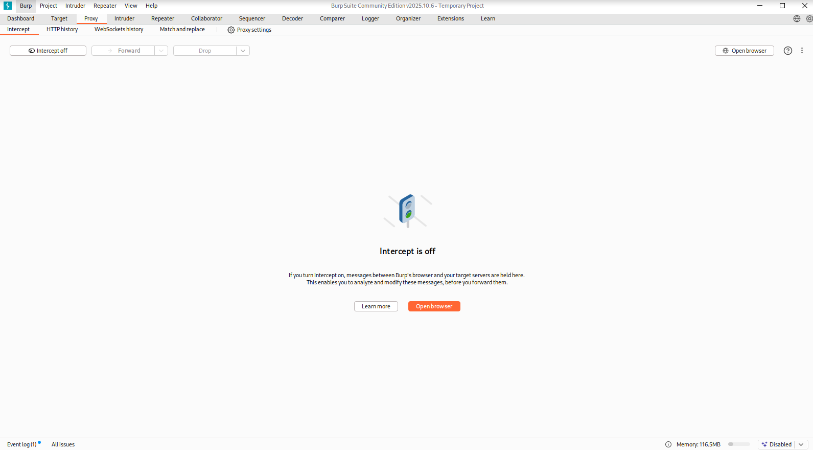 Burp Suite dashboard interface